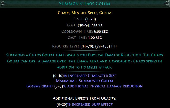 Summon Chaos Golem